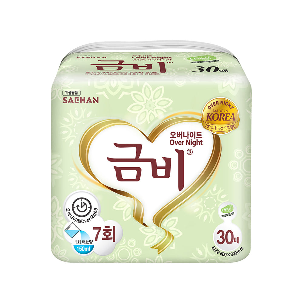 금비 속기저귀 오버나이트 SHIN05 1팩 30매 성인용기저귀